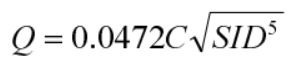 an equation derived from the Chezy Equation